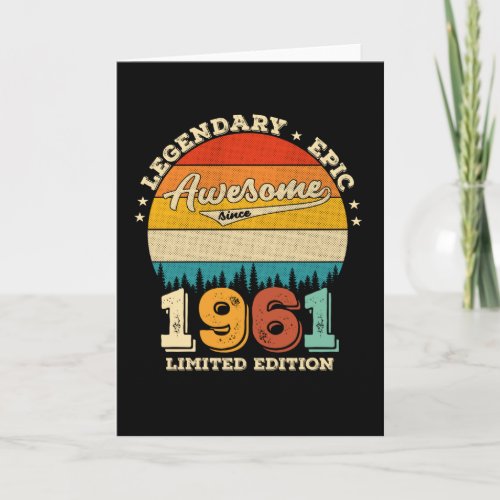 61 Year Old Awesome Since 1961 61st Birthday Gift Card