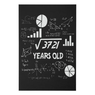 61 Year Old Bday Math Teacher 61st Birthday Gift Faux Canvas Print