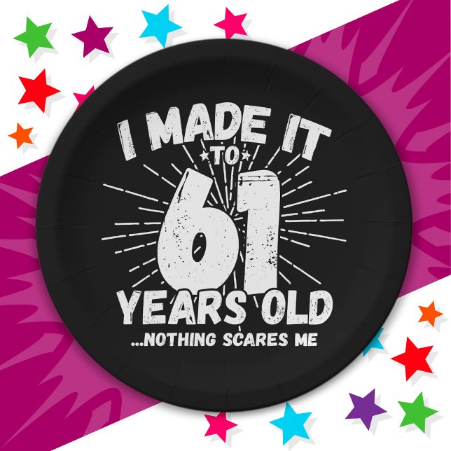 61 Year Old Sarcastic Meme Funny 61st Birthday Paper Plates (Creator Uploaded)