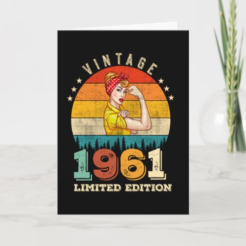 61 Year Old Women Bday 1961 Vintage 61st Birthday Card