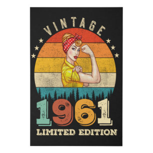 61 Year Old Women Bday 1961 Vintage 61st Birthday Faux Canvas Print