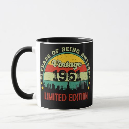 61 Years Being Awesome Vintage 1961 Limited Mug