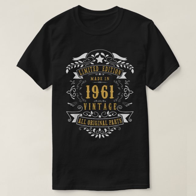 61 Years Old 61st Birthday Made Born in 1961 Men W T-Shirt (Design Front)