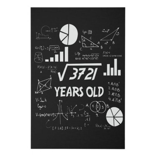 61 Years Old Bday Math Teacher 61st Birthday Gift Faux Canvas Print