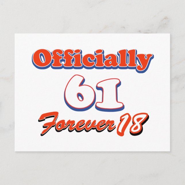 61 years old birthday designs postcard (Front)