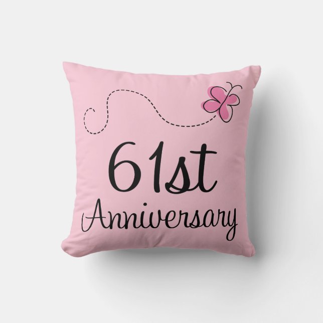 61st Anniversary Celebration Gift (butterfly) Throw Pillow (Front)