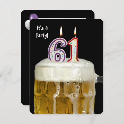 61st Birthday Beer Party Invitation
