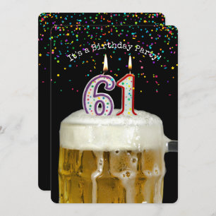 61st Birthday Beer Party Invitation
