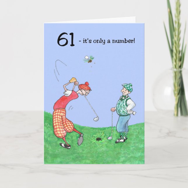 61st Birthday Card for a Golfer (Front)