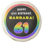 [ Thumbnail: 61st Birthday: Colorful Rainbow # 61, Custom Name ]