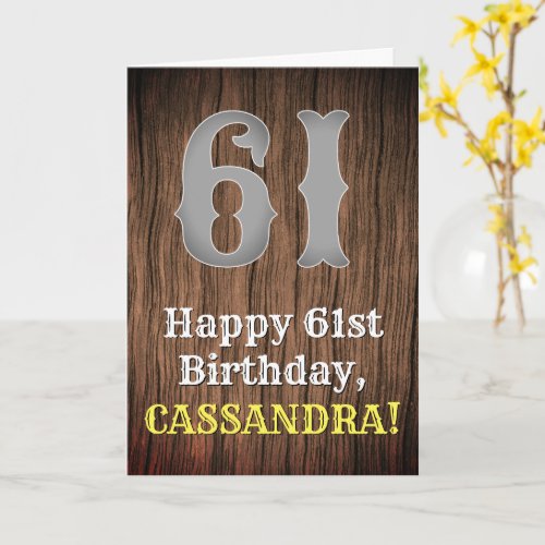 61st Birthday Country Western Inspired Look Name Card