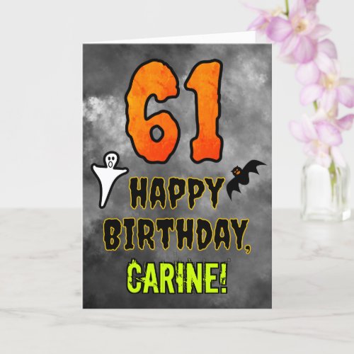 61st Birthday Eerie Halloween Theme  Custom Name Card