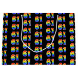 [ Thumbnail: 61st Birthday: Fun Rainbow Event Number 61 Pattern Gift Bag ]