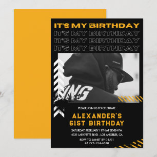 61st birthday invitations Men Photo Spray paint