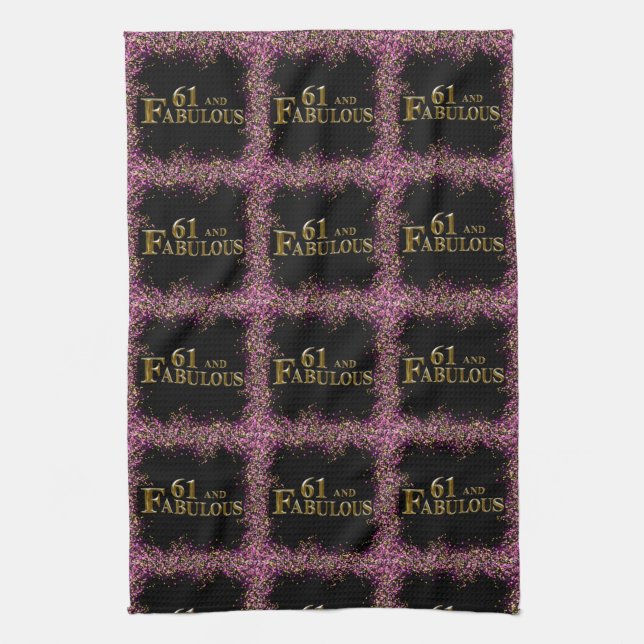 61st Birthday  Kitchen Towel (Vertical)