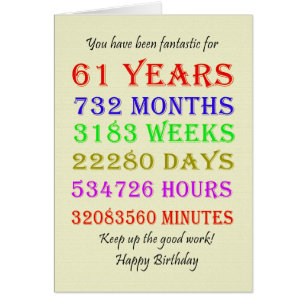 61st Birthday Milestones Cards