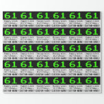 [ Thumbnail: 61st Birthday - Nerdy / Geeky Style "61" and Name Wrapping Paper ]