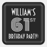 [ Thumbnail: 61st Birthday Party: Art Deco Style & Custom Name Sticker ]