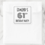 [ Thumbnail: 61st Birthday Party: Art Deco Style + Custom Name Sticker ]
