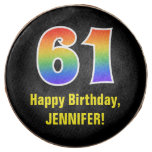 [ Thumbnail: 61st Birthday - Rainbow Spectrum Pattern Number 61 ]