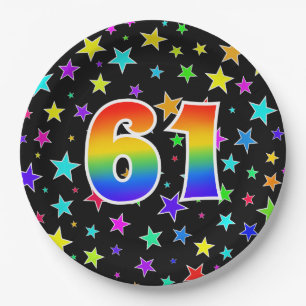 61st Event: Bold, Fun, Colorful Rainbow 61 Paper Plates