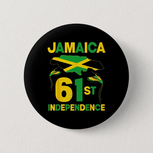 61st Jamaica Independence Day Since 1962 Doctor Bi Button (Front)