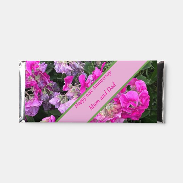 61st Wedding Anniversary  Hershey Bar Favors (Front)