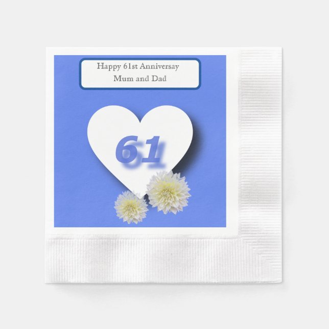 61st Wedding Anniversary  Napkins (Front)