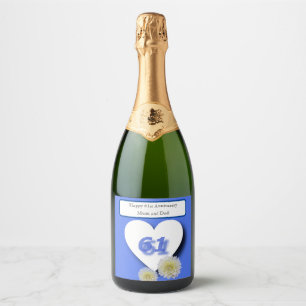 61st Wedding Anniversary Sparkling Wine Label