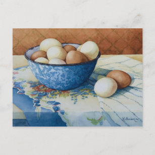 6293 Eggs in Enamelware Bowl Postcard