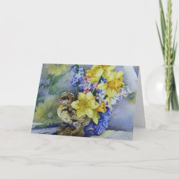 6296 Daffodils In Bird Planter Greeting Card by RuthGarrison at Zazzle