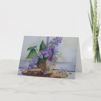 6298 Lilacs In Bird Vase Sympathy Card by RuthGarrison at Zazzle