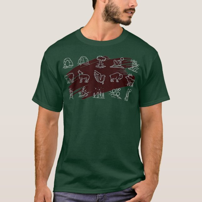 62 National Parks Symbols United States US Parks T-Shirt (Front)