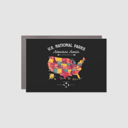 62 US National Parks Map Vintage Camping Hiking Car Magnet