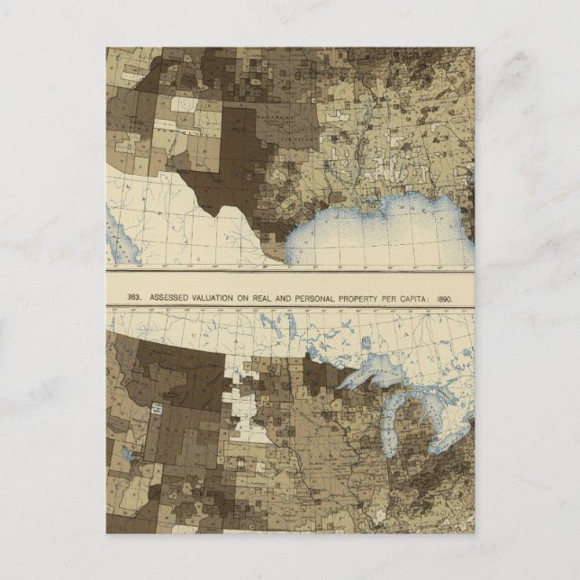 62 Valuation, real estate, personal property 1890 Postcard (Front)