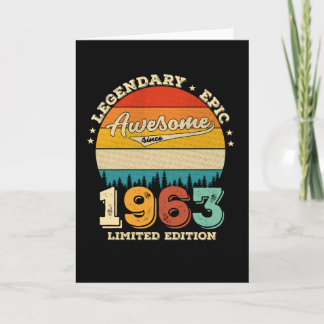 62 Year Old Bday 1963 Awesome 62nd Birthday Gift Card