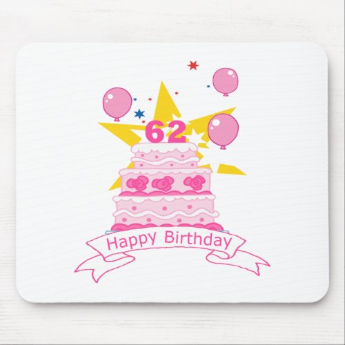 62 Year Old Birthday Cake Mouse Pad