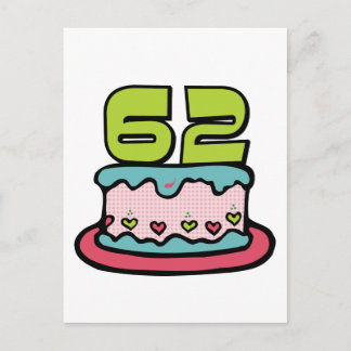 62 Year Old Birthday Cake Postcard