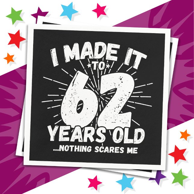 62 Year Old Sarcastic Meme Funny 62nd Birthday Napkins (Creator Uploaded)