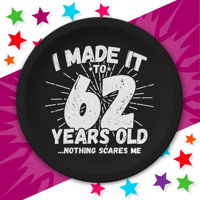 62 Year Old Sarcastic Meme Funny 62nd Birthday Paper Plates (Creator Uploaded)