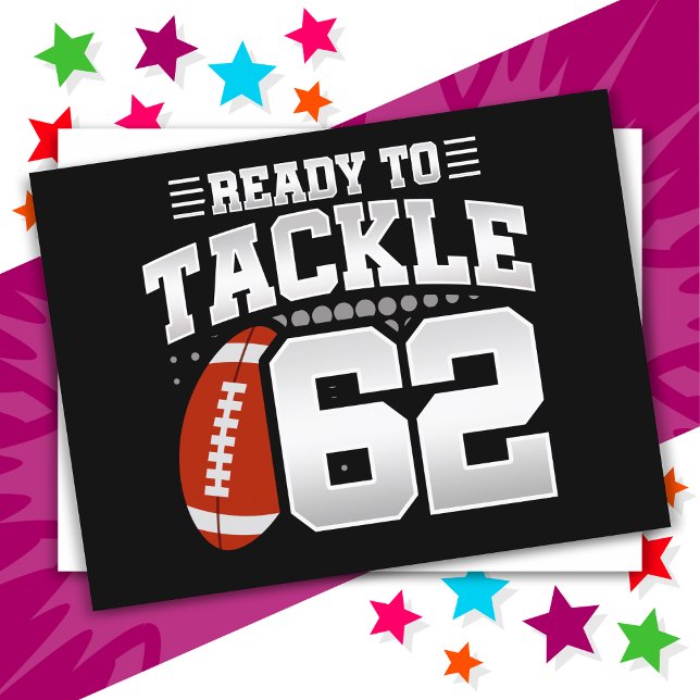62 Year Old Tackle Football Party 62nd Birthday Postcard (Creator Uploaded)