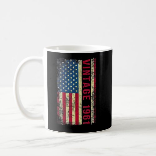 62 Year Old  Vintage 1961 American Flag 62nd Birth Coffee Mug