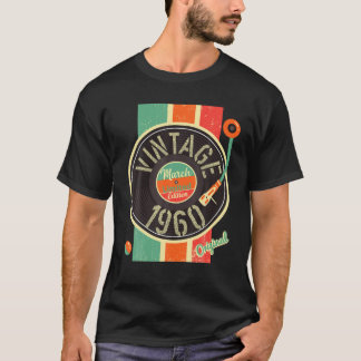 62 Years Birthday Man 1960 March Turntable Vinyl V T-Shirt