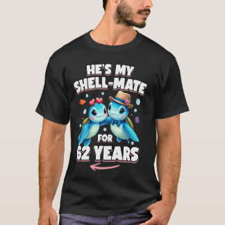 62 Years Couple Anniversary Turtles He's She's My T-Shirt