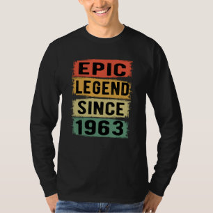 62 Years Old Bday 1963 Epic Legend 62nd Birthday T-Shirt
