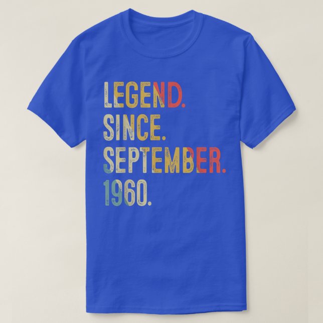 62 Years Old Gifts 62nd Birthday Legend Since Sept T-Shirt (Design Front)