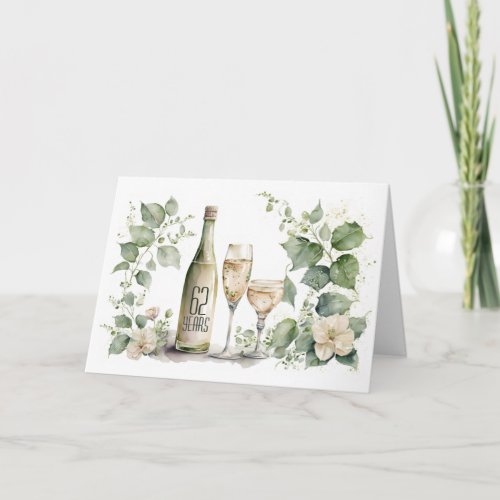 62nd Anniversary Wine and Ivy  Card