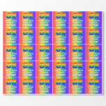 [ Thumbnail: 62nd Birthday: Colorful, Fun Rainbow Pattern # 62 Wrapping Paper ]