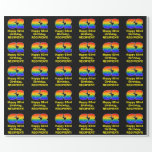 [ Thumbnail: 62nd Birthday: Fun, Colorful Rainbow Inspired # 62 Wrapping Paper ]