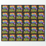[ Thumbnail: 62nd Birthday: Fun Fireworks, Rainbow Look # “62” Wrapping Paper ]